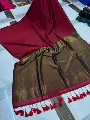 Aachal jari saree