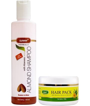 SUNNY HERBALS Hair Pack 100 gm & Almond Shampoo 150 mL