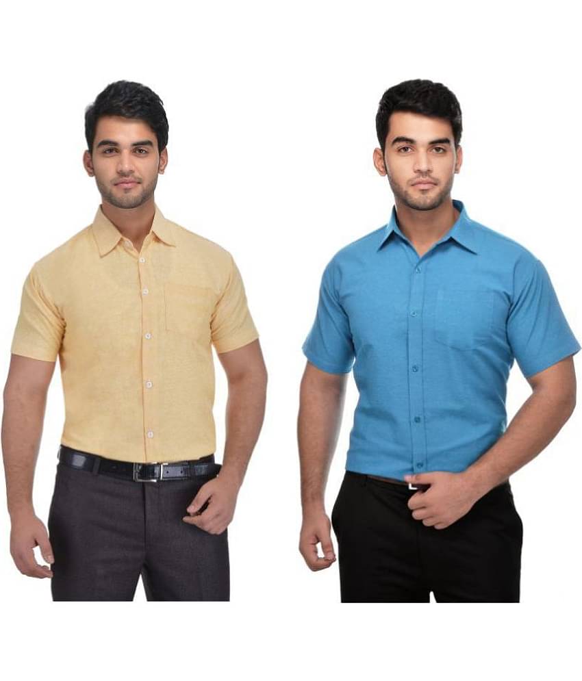 DESHBANDHU DBK Cotton Regular Fit Half Sleeves Men's Formal Shirt - Multi ( Pack of 2 )