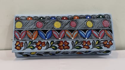Kalakrishta Clutch - Khadi Cotton Blue