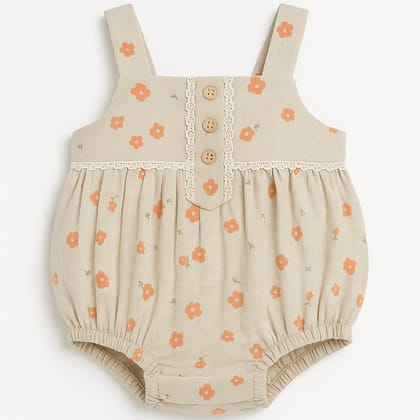 Peach Blossom Romper-0-3 months