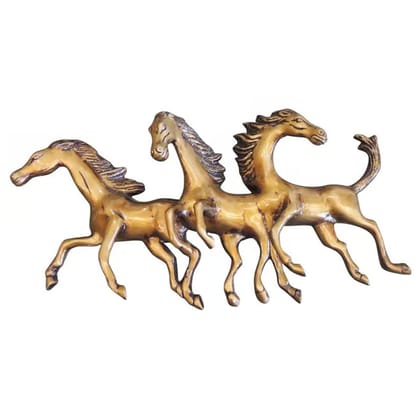 Brass Horse God Idol Statue | Sacred Brass Horse Murti for Temple & Vastu, Height : 9 Inch (BSMAS1356 C)