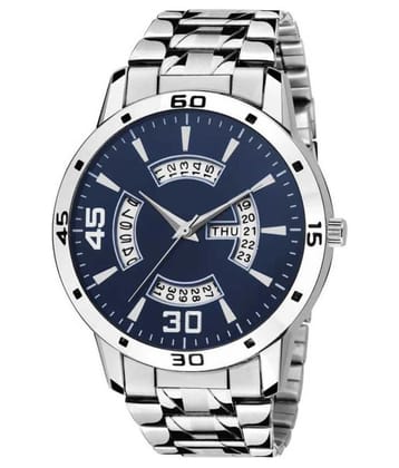 newmen 2057-BL Day and Date Stainless Steel Analog Mens Watch