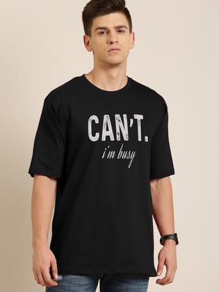 Mens Unisex Over Size Printed Black Color Tshirts-S