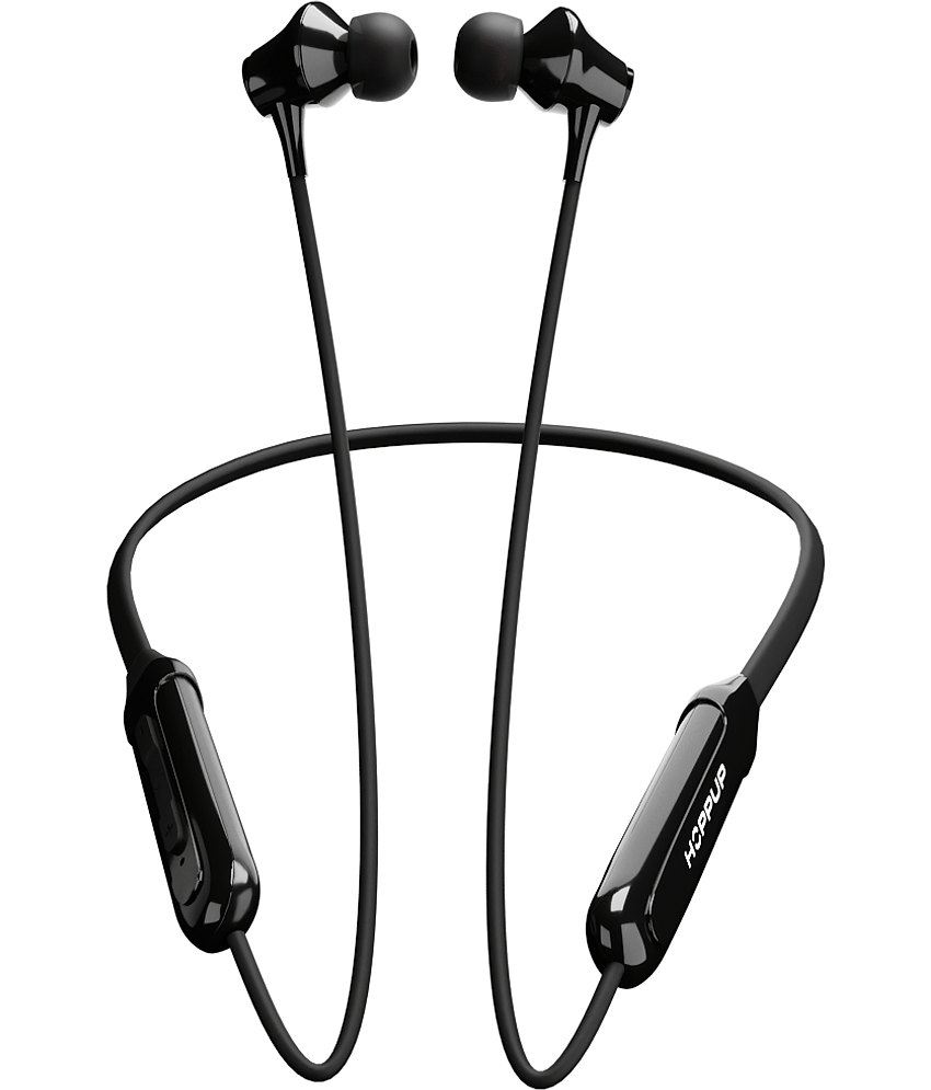 HOPPUP In-the-ear Bluetooth Headset with Upto 30h Talktime Deep Bass - Black