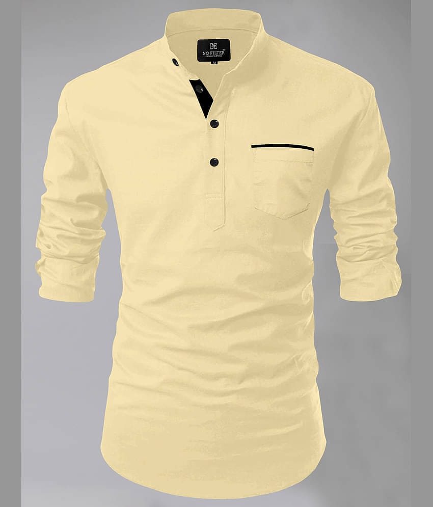Nofilter Yellow Cotton Blend Men's Regular Kurta ( Pack of 1 )