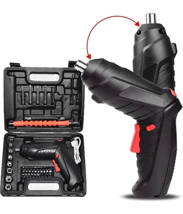 Cordless Electric Screwdriver Drill with Built-in LED Rechargeable Wireless Drill Machine Kit Power Drill Screw Tool, Accessories (47 IN 1 Cordless Electric Screwdriver set)