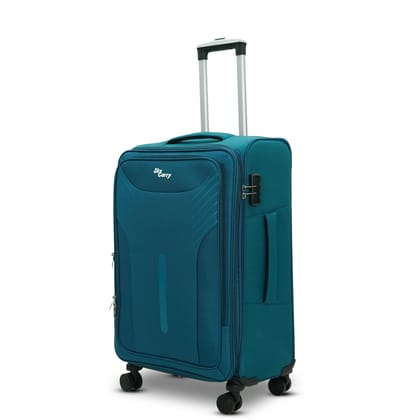 Sky Carry Arrow Soft Single Luggage| Expandable & Anti-Theft | 360 Dual Spinner Wheels | AVIATION GRADE Aluminium Telescopic Handle | Durable Twill Material (Small, Teal)