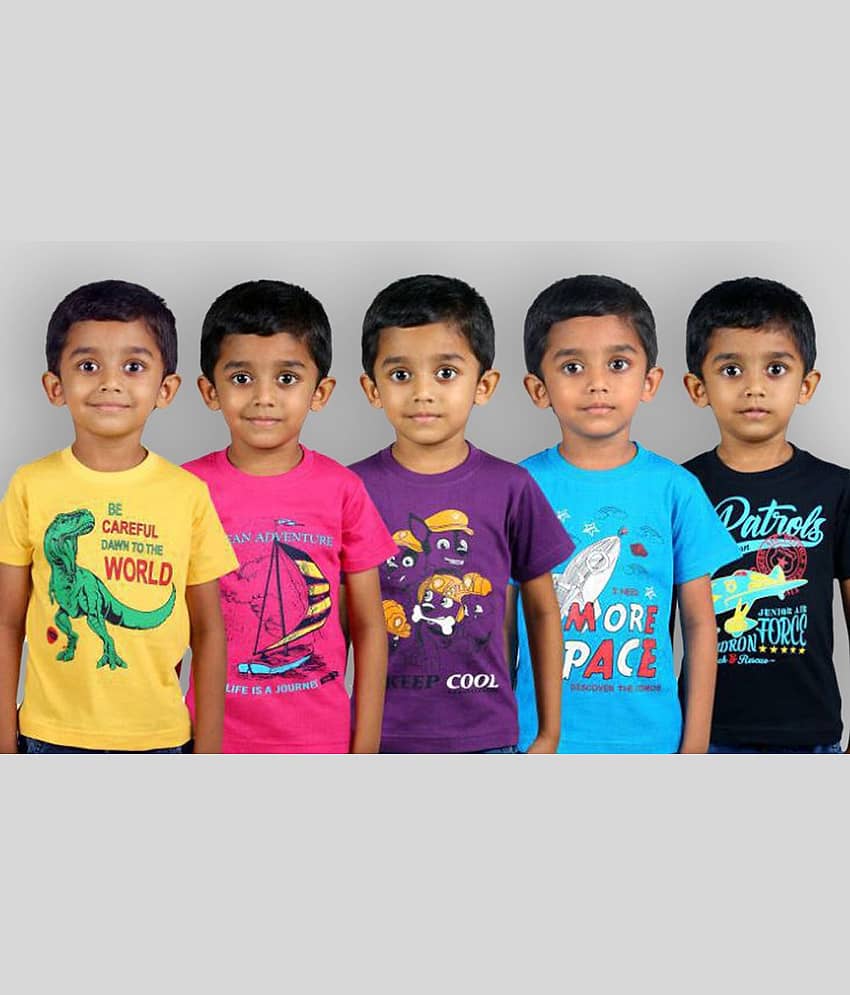 JILZ Pack of 5 Baby Boys Cotton T-Shirt ( Multi )