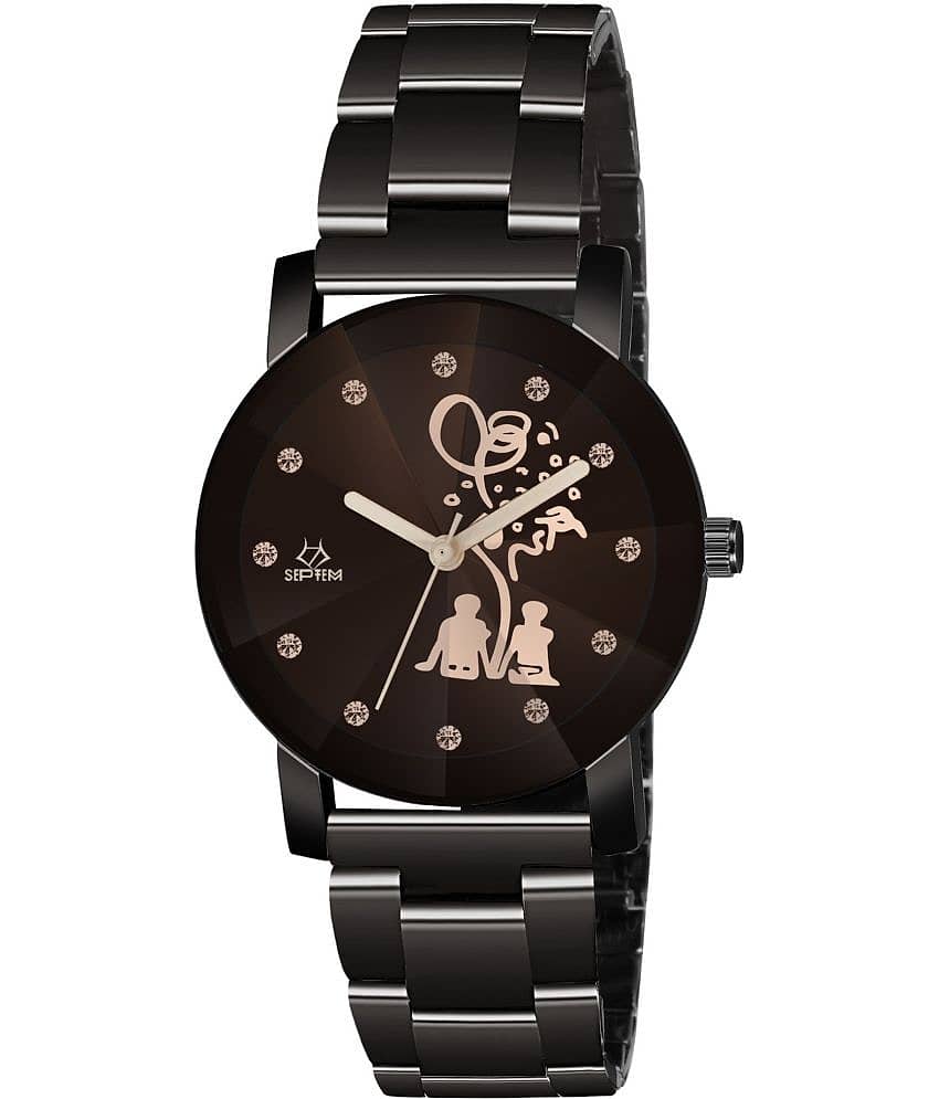 Septem Black Stainless Steel Analog Men's Watch