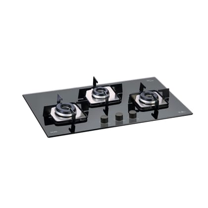 3 Burner Built in Glass Hob with Italian Double Ring Burners Auto Ignition (1073 SQ IN)
