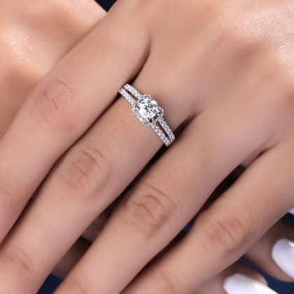 Dreya Solitaire Silver Ring for Women-4 / White Gold