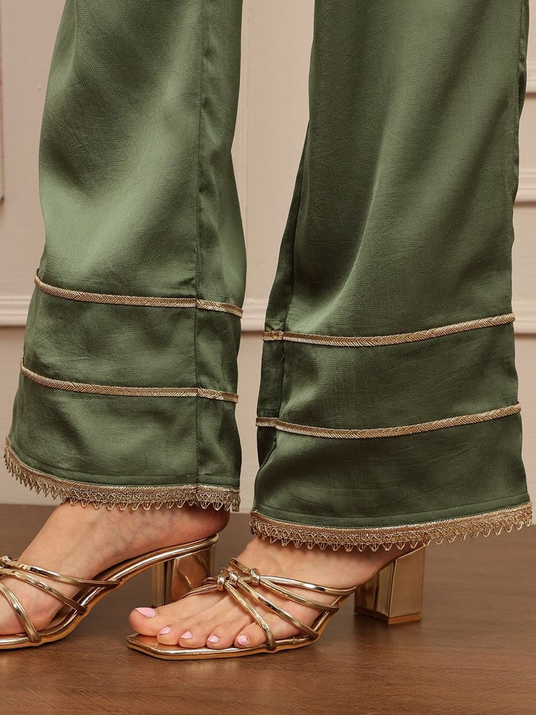 Olive Luxe Embroidered Kurta Set