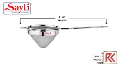 RK Sayti Stainless Steel Conical Strainer, 304 Grade Single Mesh, Premium Polish, Small, Pack of 2