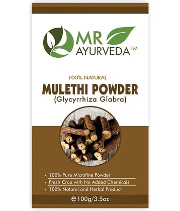 MR Ayurveda 100% Ayurvedic Mulethi Powder for Hair & Skin Face Pack Masks 100 gm