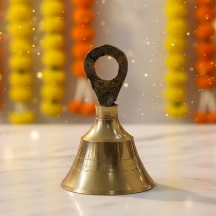 Brass Bell | Temple & Home Aarti Ghanti, Height : 2 Inch (ZMAS641 D)