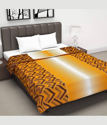 DIVINE CASA Double Polyester Orange Abstract Dohar