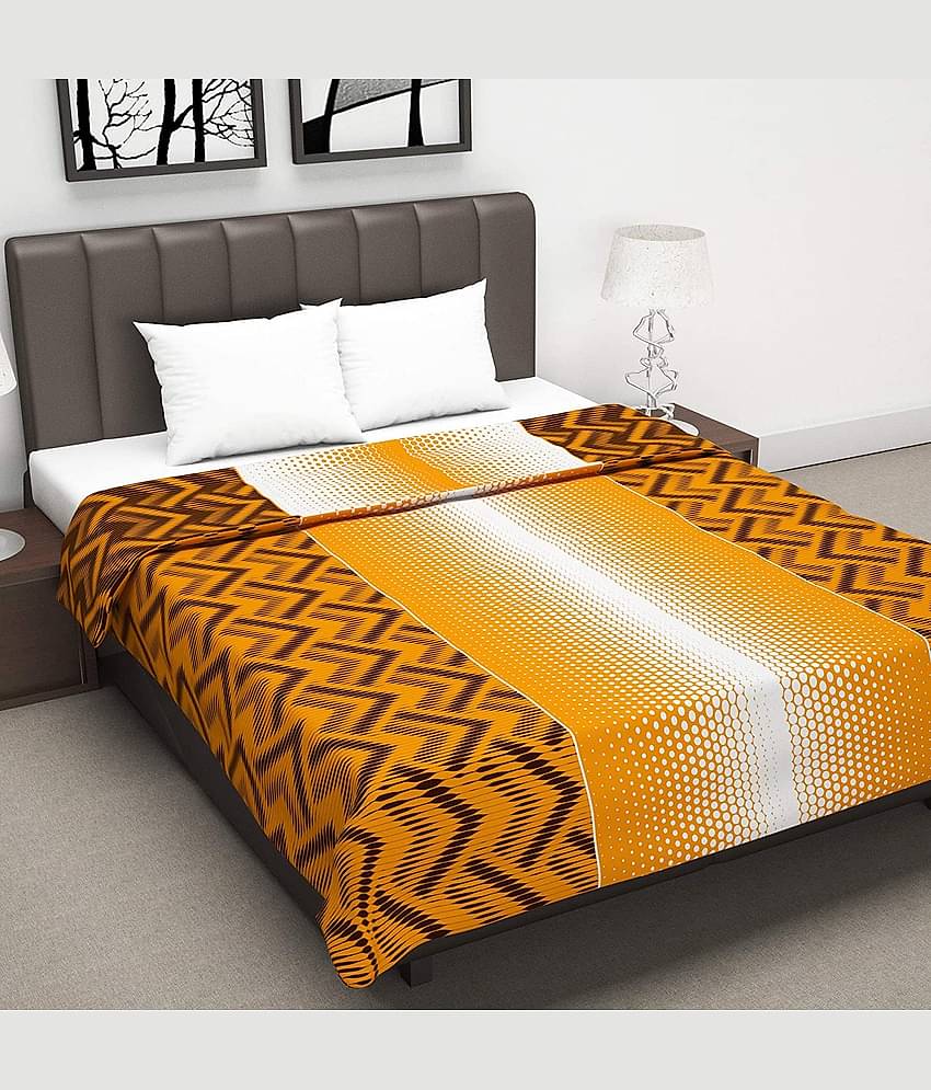 DIVINE CASA Double Polyester Orange Abstract Dohar
