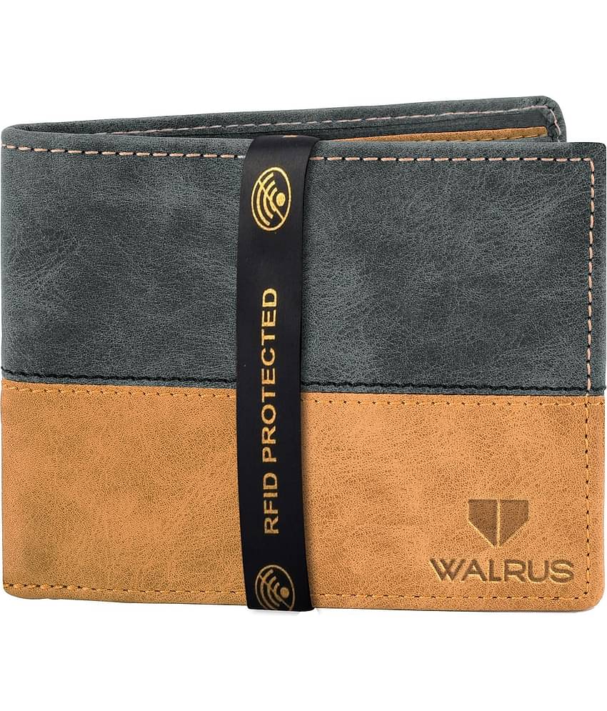 Walrus - Multicolor Faux Leather Men's RFID Wallet ( Pack of 1 )