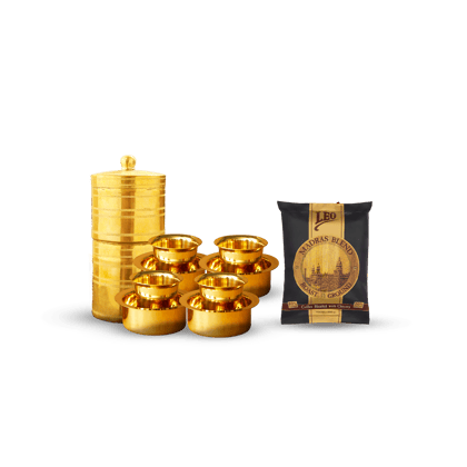 4 Cup Filter + 4 Davara Sets with Madras Blend Combo