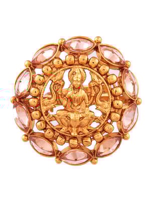 Divine Lakshmi Gold-Plated Statement Ring