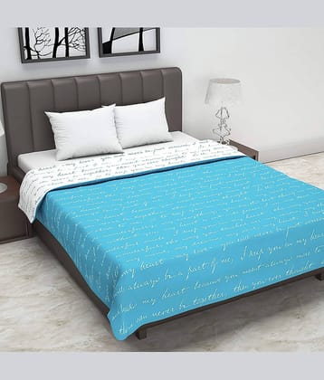 DIVINE CASA Double Polyester Blue Abstract Dohar