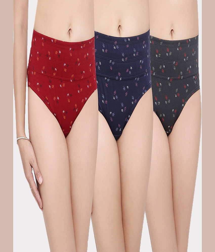 IN CARE LINGERIE Pack of 3 Cotton Printed Women's Briefs ( Multi Color )