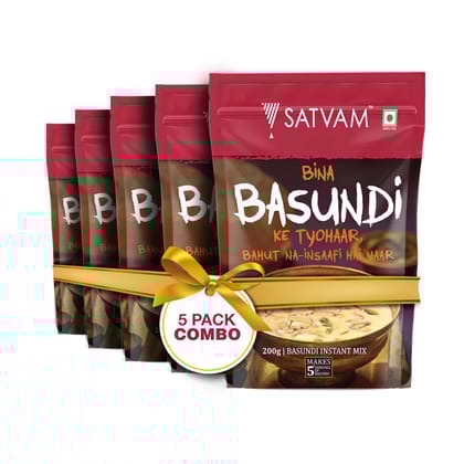 Satvam Basundi Instant Mix (Pack of 5)|(5*200g)