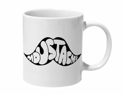 Multicolor Moustache Ceramic Mug
