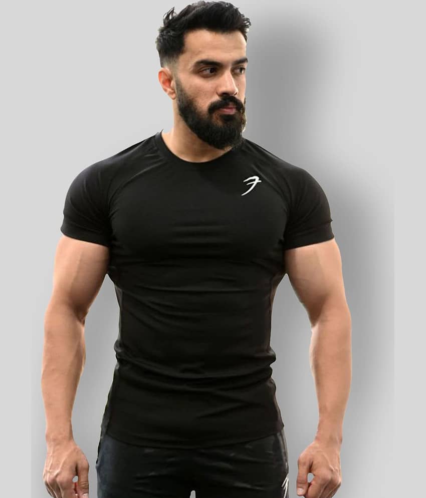 Fuaark - Black Polyester Regular Fit Men's Sports T-Shirt ( Pack of 1 )