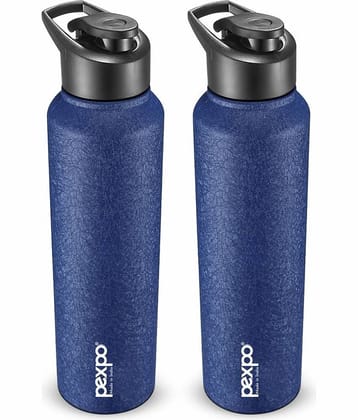PEXPO 1000 ml Stainless Steel Sports Water Bottle (Set of 2, Silver, Chromo)