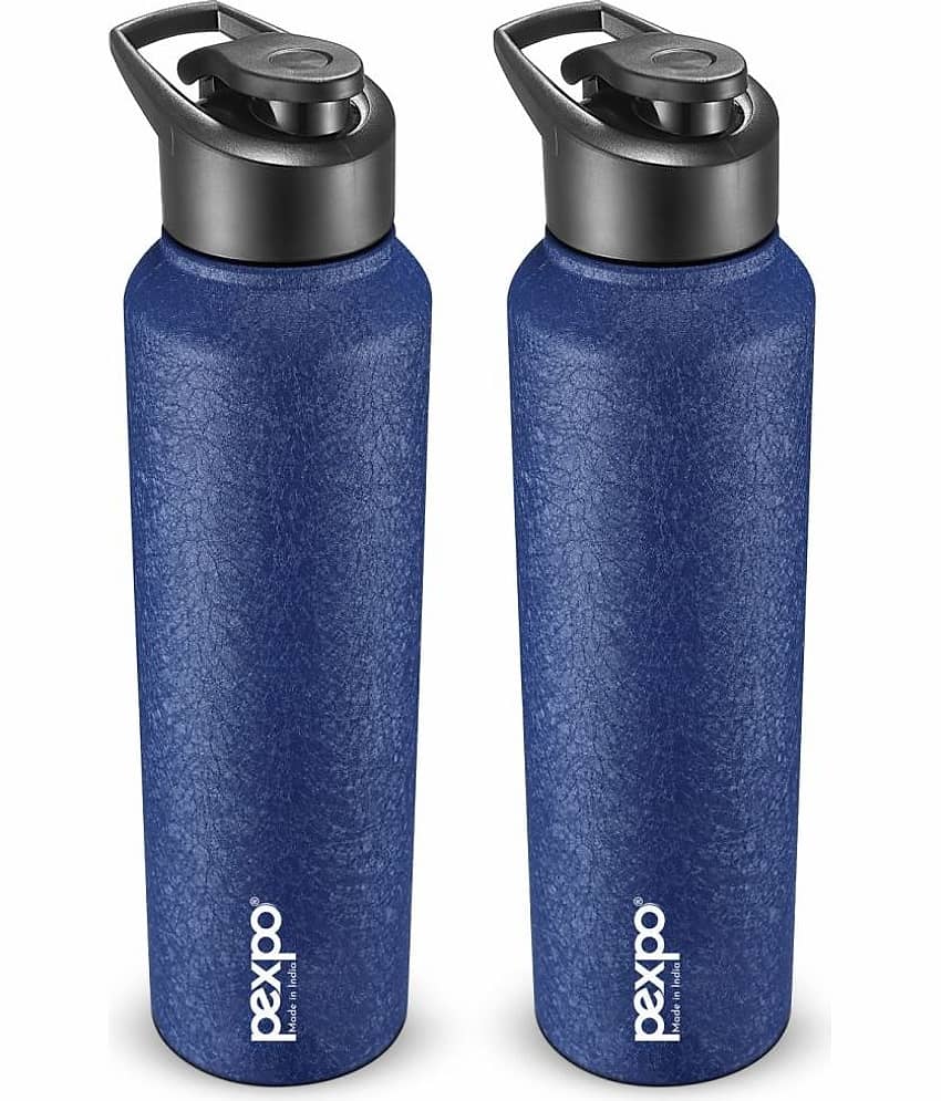 PEXPO 1000 ml Stainless Steel Sports Water Bottle (Set of 2, Silver, Chromo)
