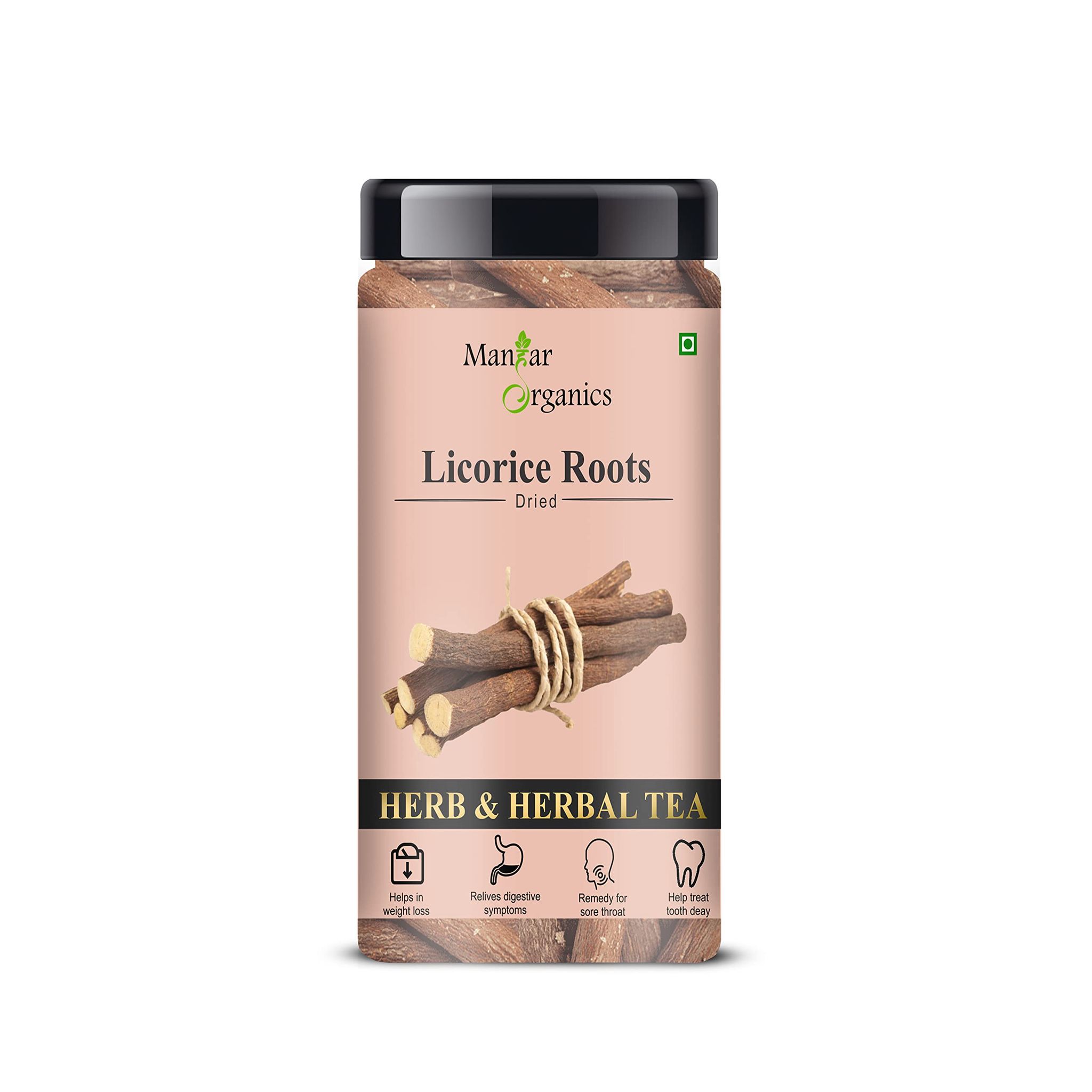 ManHar Organics Licorice Sticks 120gm Jar- Mulethi stick | Licorice Root Sticks | Mulethi Glycyrrhiza Glabra
