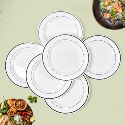 Round Plastic Dinner Plates Wedding Birthday Party Tableware Supplies (6 Pcs Set)