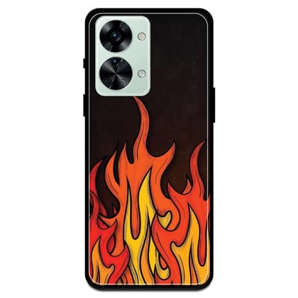 Flames - Glossy Metal Silicone Case For OnePlus Models-OnePlus Nord 2T