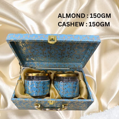Mewamitra Premium Dry Fruits Gift Box – 300GM Almonds & Cashews – Ideal for Diwali, Weddings, and Special Occasions