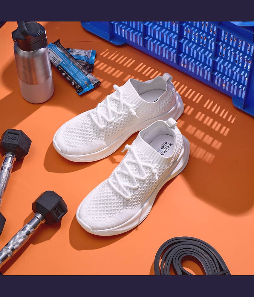Neemans Knit Glider White Women's Sneakers