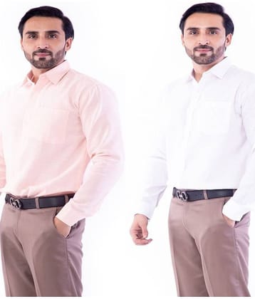 DESHBANDHU DBK - Pink Cotton Regular Fit Men's Casual Shirt (Pack of 2 )