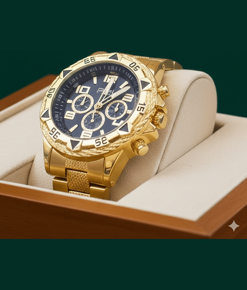 Fadiso Fashion Gold Stainless Steel Analog Men's Watch