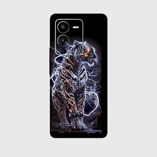 Yug Emporium VIVO V25 PRO 5G 3D BLACK LION, CRAFTING THE KING OF BEASTS (Mobile Back Cover, Black)