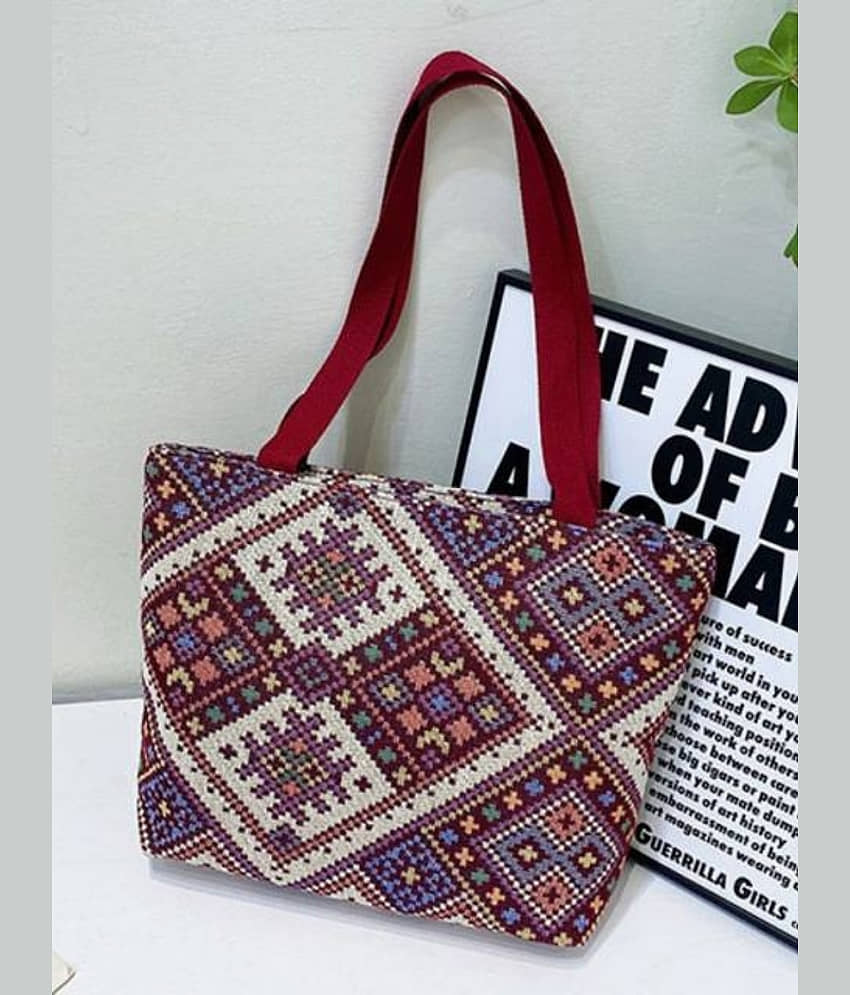 TCRAZY Tote Bag Jute Set of 1 ( Grey Melange )
