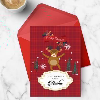 Dancing Rudolph Christmas Greeting Card