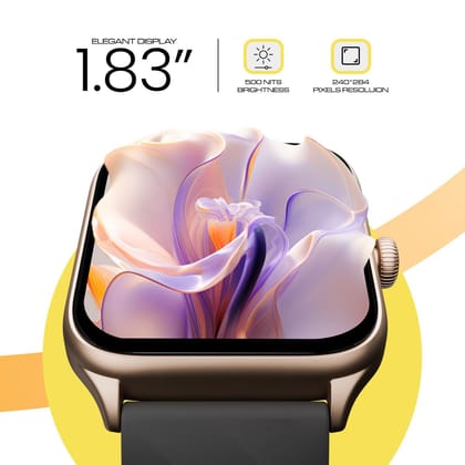 CELLECOR E1 Flex 1.83" (46.48mm) HD Display Smart Watch, 500 Nits, 60Hz Refresh Rate, Bluetooth Calling, AI generated Watch Faces, 100+ Sports Modes, Health Suite, Voice Assistance (Gold Pink)