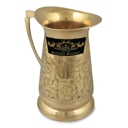 Crockery Wala And Company Brass Jug & Glass Set Elegant Serveware
