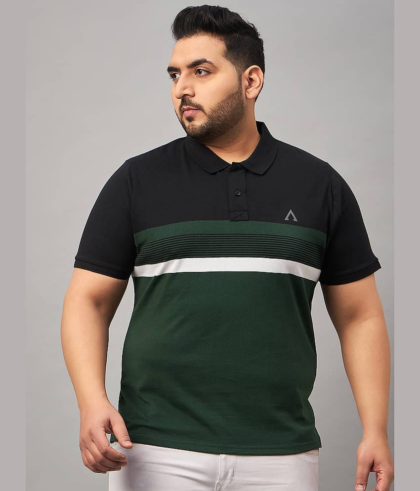 AUSTIVO Pack of 1 Cotton Blend Regular Fit Striped Half Sleeves Men's Polo T Shirt ( Multicolor )