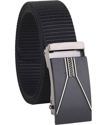 SILKSHOPPING - Black Nylon Men's Casual Belt ( Pack of 1 )