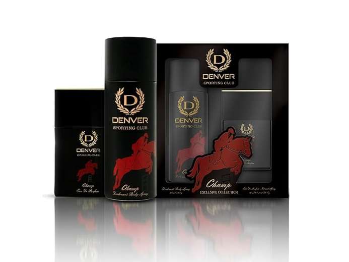 Denver Champ Gift Set - Deodorant 165ml + Perfume 60ml, Long Lasting Fragrance for Men