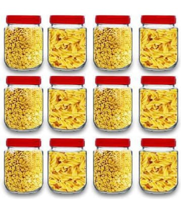 CROCO JAR - Red Glass Food Container (Set of 12)