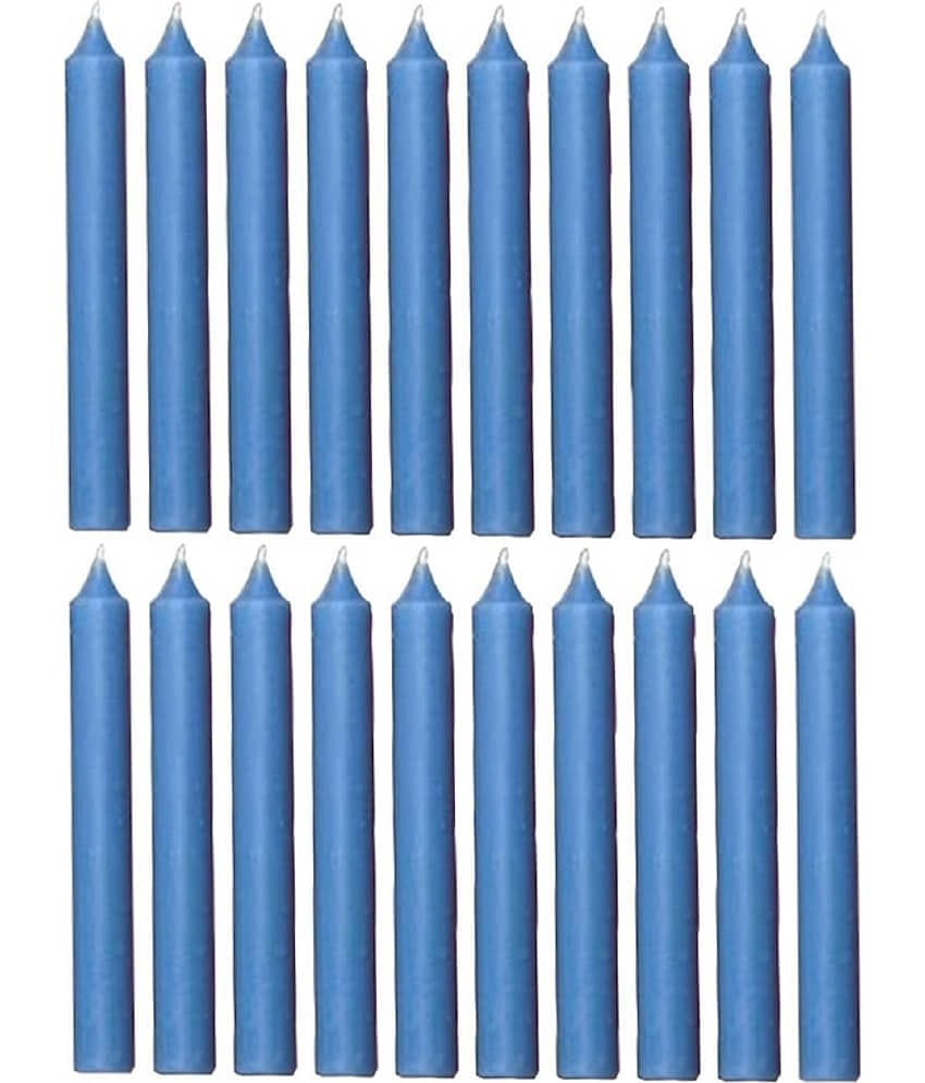 PROSPERRO LUMO - Blue Unscented Pillar Candle 10 cm ( Pack of 20 )