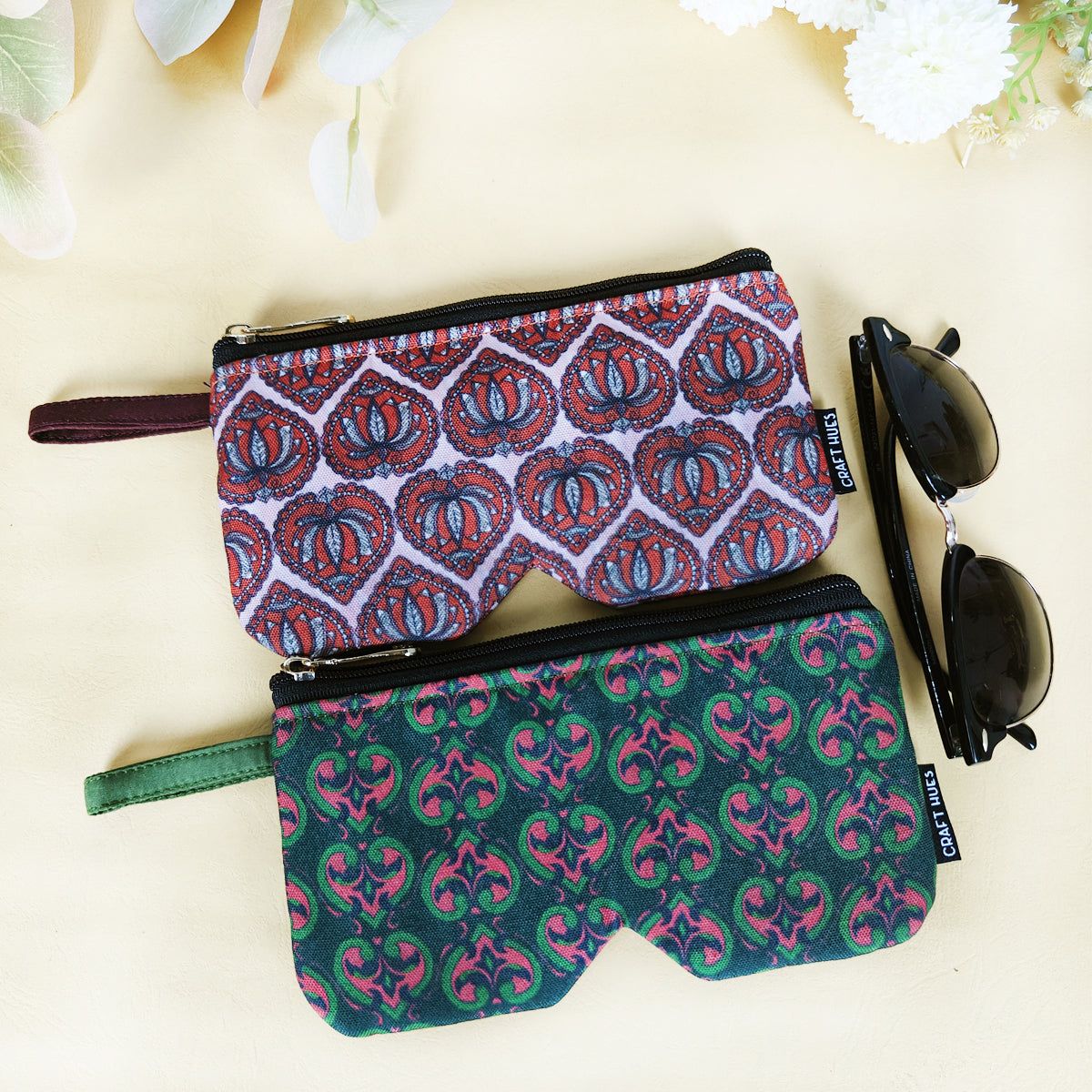 Eyewear/Sunglass Case-Red-Green Combo